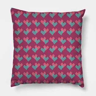 Purple and Blue Twin Hearts Pattern 017#001 Pillow