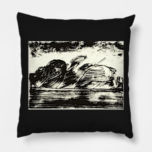 Black And White Mountains Pillow