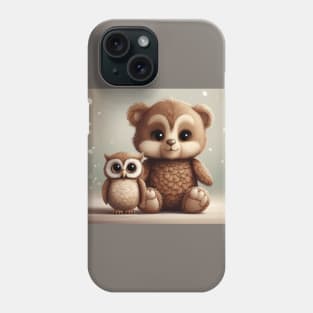 Teddy Bear and Baby Owl: Adorable Friends Phone Case