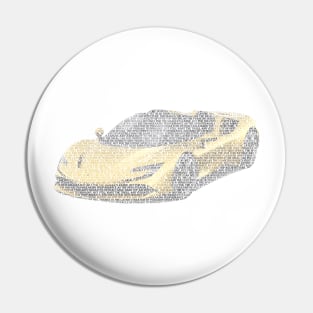 Ferrari SF90 Spider typographic art Pin