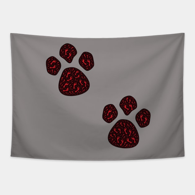 Footy paw prints Tapestry by johnhain