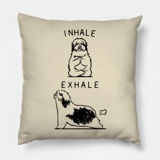 Inhale Exhale Bearded Collie Pillow