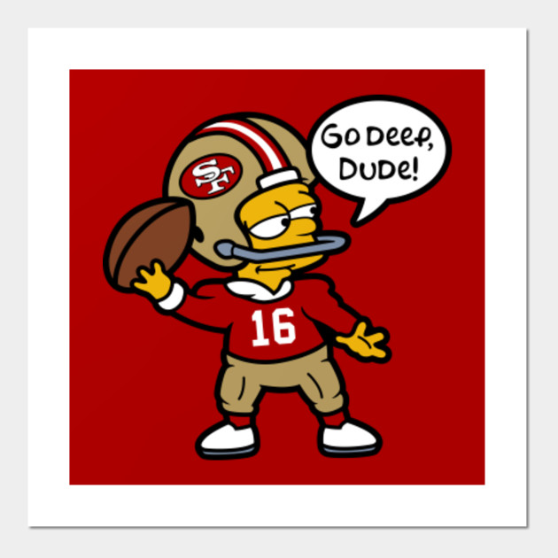 Joe Montana Bart Simpson San Francisco 49ers Posters And Art Prints Teepublic