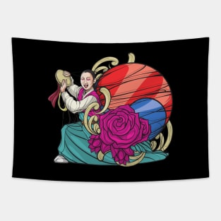 South Korea Culture - Korean Cultural Dancer Tapestry