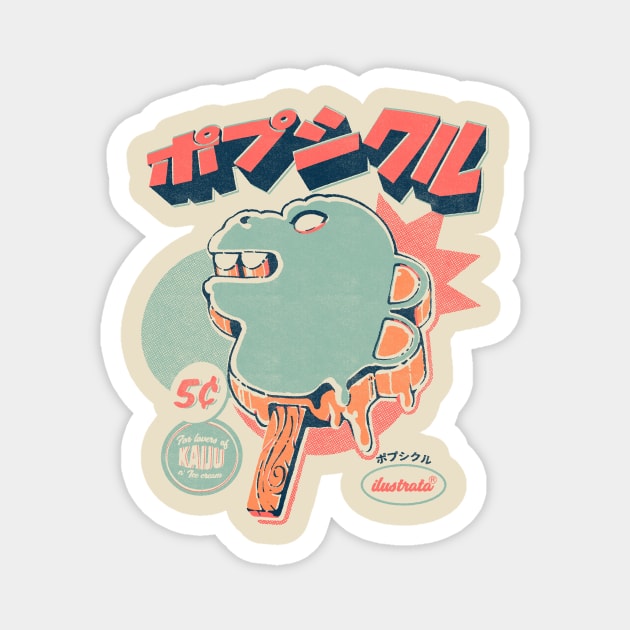 Kaiju Ice pop - A Kaiju Ice Cream Magnet by Ilustrata