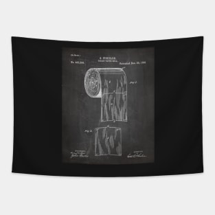 Toilet Paper Patent - Bathroom Art - Black Chalkboard Tapestry