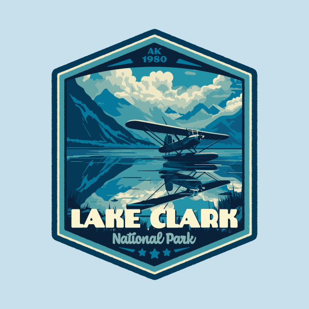 Lake Clark National Park Vintage WPA Style National Parks Art by GIANTSTEPDESIGN