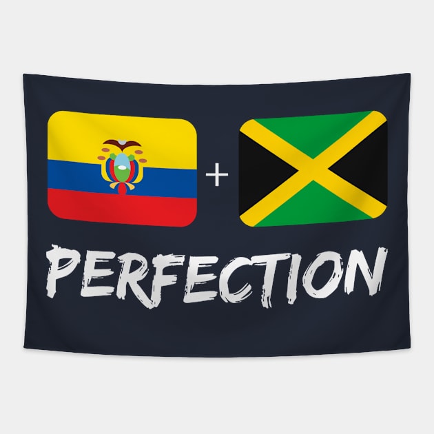 Ecuadorian Plus Jamaican Perfection Mix Flag Heritage Gift Tapestry by Just Rep It!!