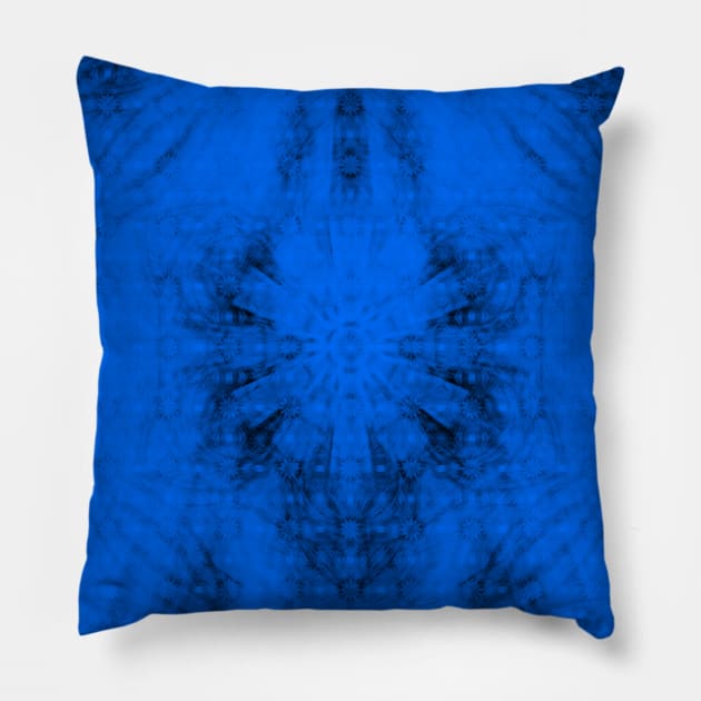 rays through the kaleidoscope in blue Pillow by hereswendy