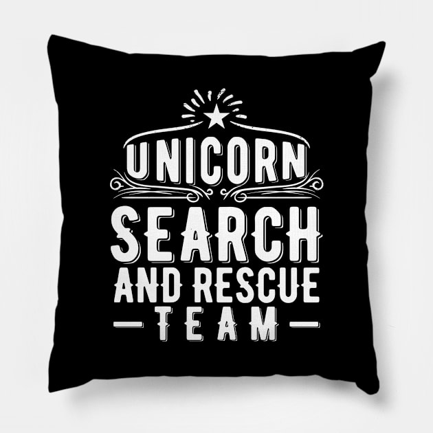 Unicorn Search and Rescue Team Pillow by BramCrye