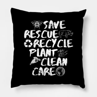 Save rescue recycle plant clean care Pillow