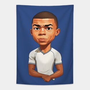 Mbappe Soccer Player Cartoon Tapestry