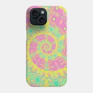 Orange Hippie Neon Spiral Phone Case