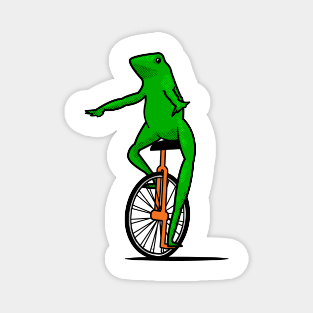 Dat Boi Unicycle Frog T-Shirt Magnet by dumbshirts