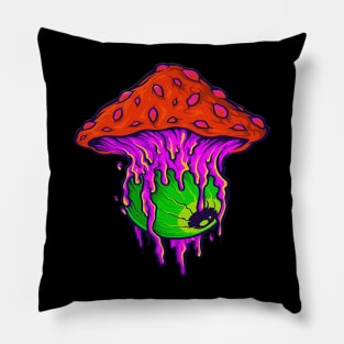 Psychedelic Mushroom Eye T-Shirt - Illuminati Moon Goa Psytrance Psilos Hoody Party Festival Psilocybin Structural Formula Mushroom Trip Pillow