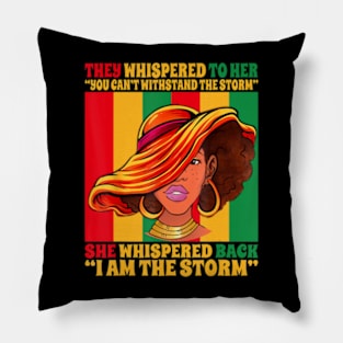 Black Girl African American Black History I Am The Storm Pillow