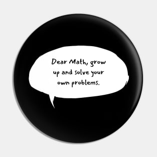 Dear Math Pin