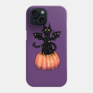 Starry Bat Cat in a Pumpkin Phone Case