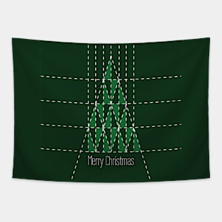 Green Architect Christmas Tree Tapestry