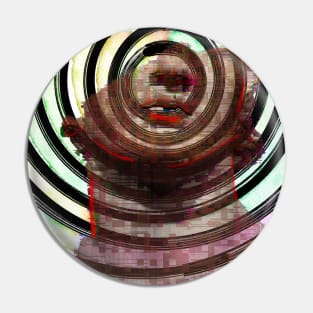 Spiral Glitch Art with Face Pin