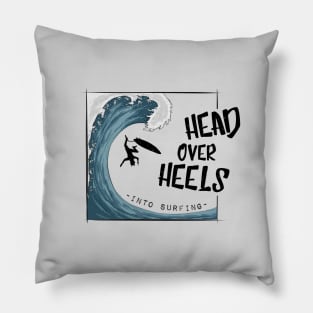 Head Over Heels Into Surfing Pillow