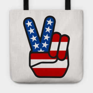 Stars and Stripes Peace Sign Tote