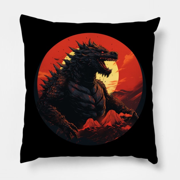 King of the Monsters Pillow by baseCompass