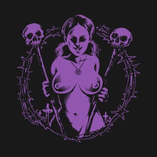 Satanic Babe (purple version) T-Shirt