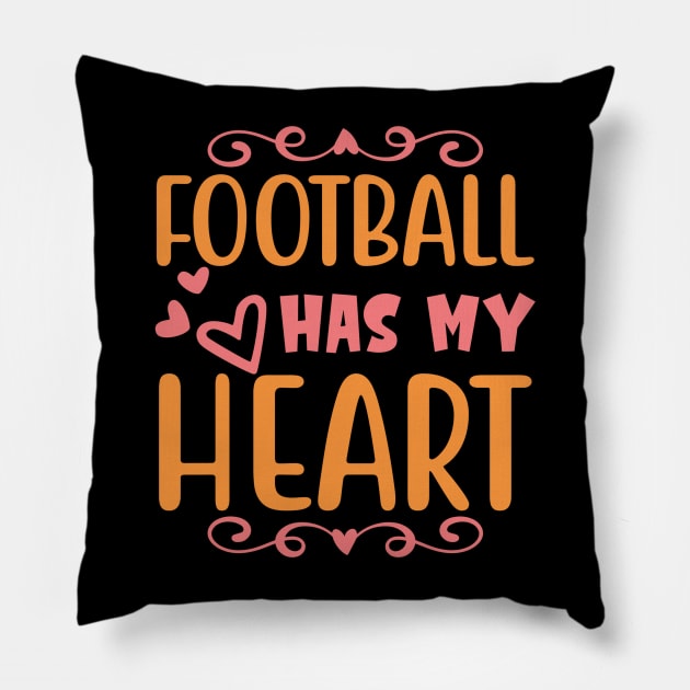 Football Has My Heart Pillow by 9 Turtles Project