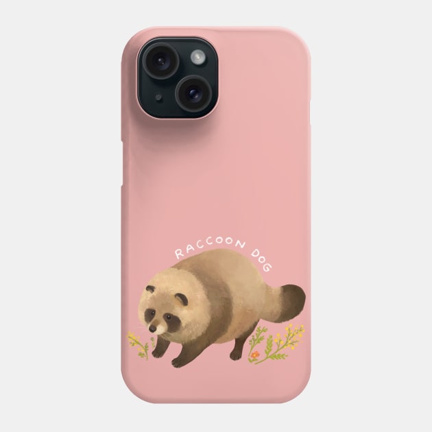 Adorable Fluffy Raccoon Dog Phone Case by You Miichi