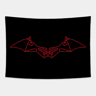 The Bat Man Logo (Red Transparent) Tapestry