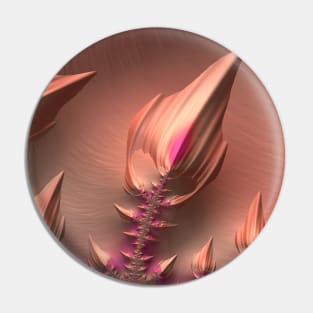 Mandelbrot Set Fractal Art Abstract Flowers in Shades of Pink, Peach and Coral Pin