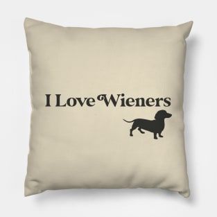 I Love Wieners (Dark on Light) Pillow