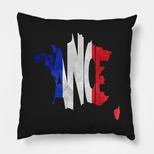 France Typo Map Pillow