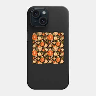 Pastel Color Floral Pattern - Brown Green Orange Phone Case