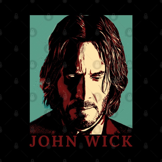 john wick  - vintage illustration by LAKOSH