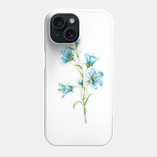 spring blue flowers. watercolor Phone Case