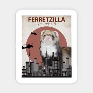 Ferretzilla - Funny Ferret Monster Magnet