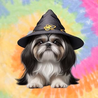 Cute Puppy Shih Tzu Witch T-Shirt