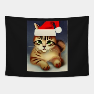 Christmas Kitty Tapestry