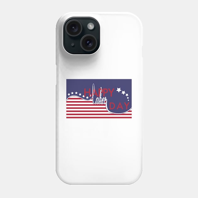 Happy Labor Day with USA Flag Illustration Phone Case by arcanumstudio