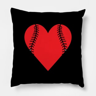 Baseball Heart Vintage Valentine's Day Pillow