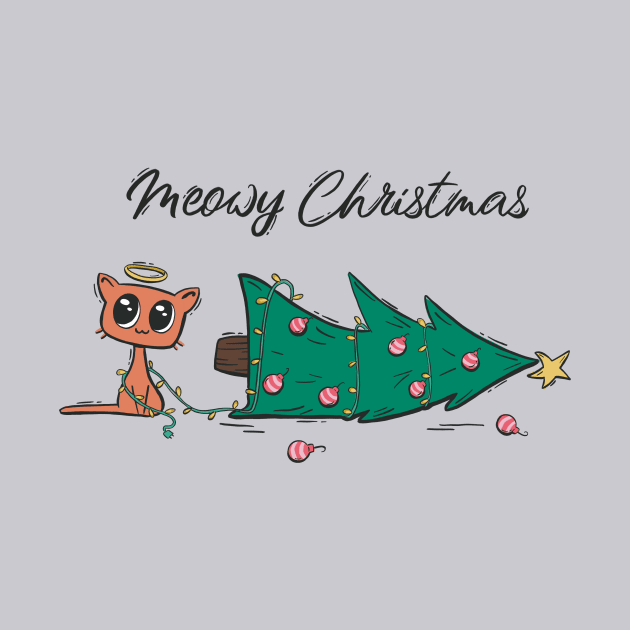 Christmas Cat Mischief - The Fallen Tree by JBeasleyDesigns