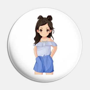 Hmong Anime Girl Pin