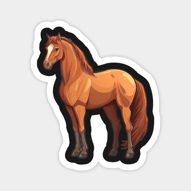 Cute Chestnut Horse Magnet by VirtualArtGuy