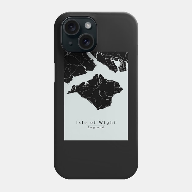 Isle of Wight England Island Map dark Phone Case by Robin-Niemczyk