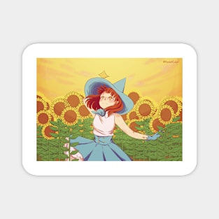 Magi in sunflowers Magnet