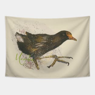 Running with moorhens Tapestry