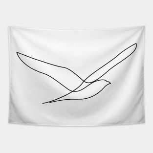 Freedom - single line seagull art Tapestry