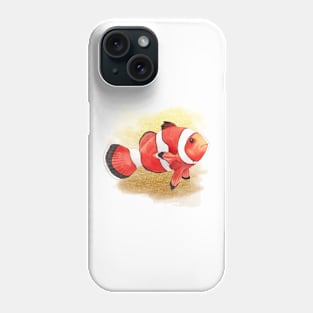 Watercolor Clownfish swimming Phone Case